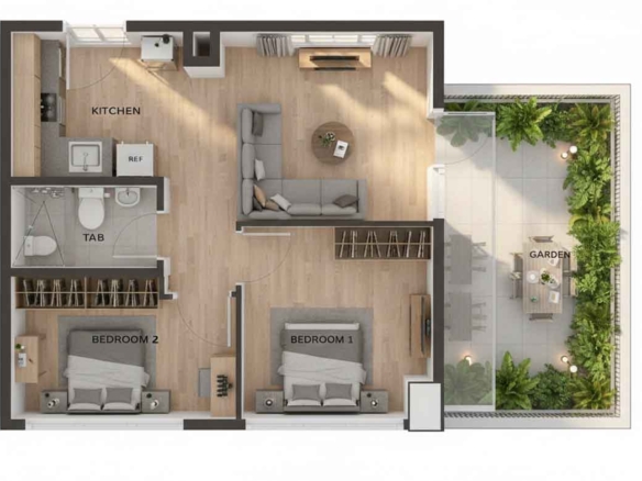 SOHO 5 – Avenir 2-Bedroom Unit (With Balcony)