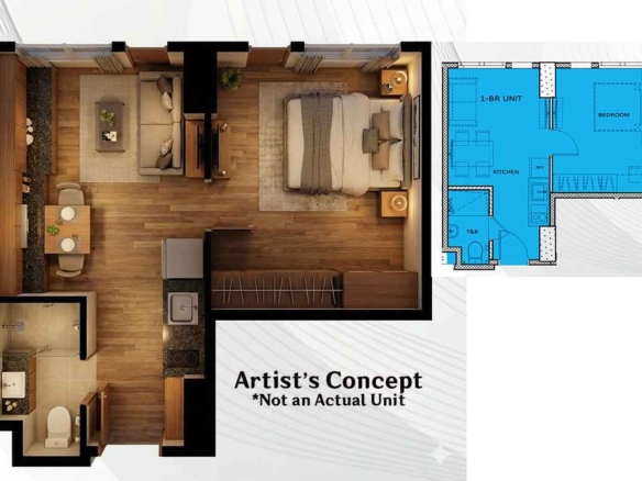 SOHO 3 – 1-Bedroom Unit (No Balcony)