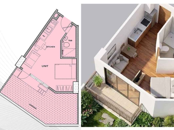 SOHO 2 – Avenir Studio Unit (Inner Unit with Balcony)