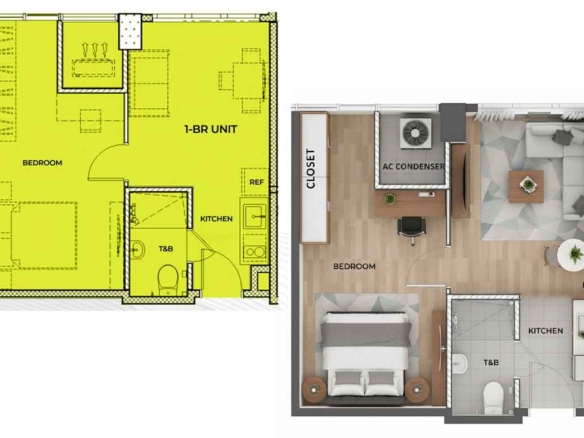 SOHO 3 – 1-Bedroom Unit (No Balcony)
